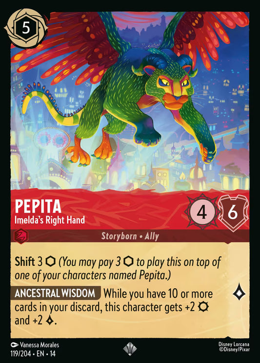 English Disney Lorcana Hyperia City card 119/204 — Pepita - Imelda's Right Hand - Foil 119/204