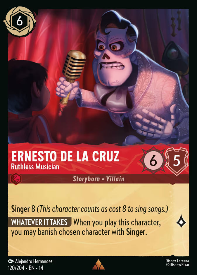 English Disney Lorcana Hyperia City card 120/204 — Ernesto de la Cruz - Ruthless Musician - Non-Foil 120/204
