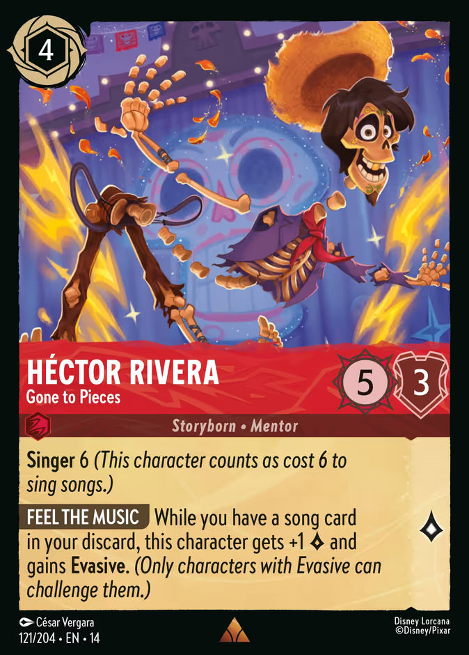 English Disney Lorcana Hyperia City card 121/204 — Héctor Rivera - Gone to Pieces - Non-Foil 121/204