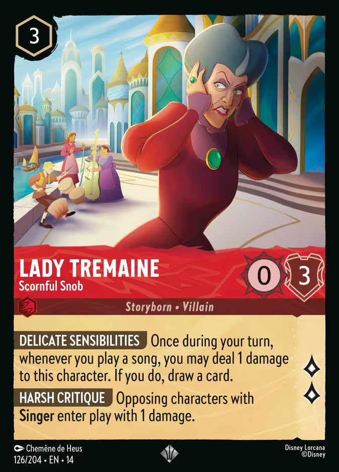 English Disney Lorcana Hyperia City card 126/204 — Lady Tremaine - Scornful Snob - Non-Foil 126/204