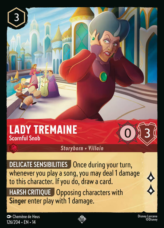 English Disney Lorcana Hyperia City card 126/204 — Lady Tremaine - Scornful Snob - Non-Foil 126/204