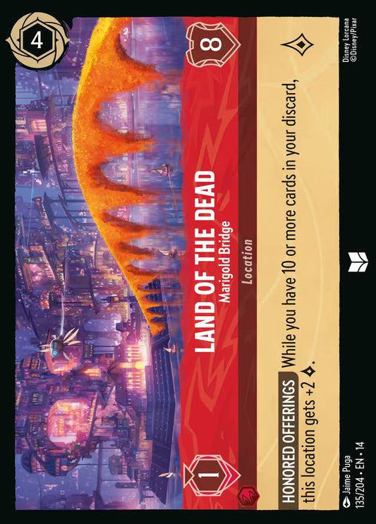 English Disney Lorcana Hyperia City card 135/204 — Land of the Dead - Marigold Bridge - Foil 135/204
