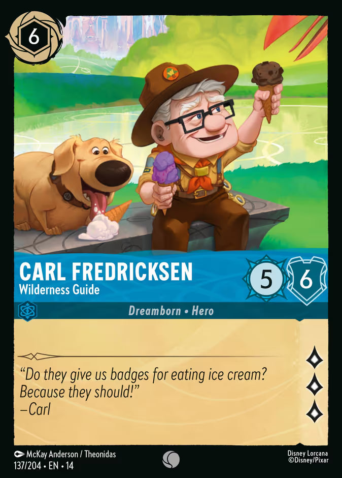 English Disney Lorcana Hyperia City card 137/204 — Carl Fredricksen - Wilderness Guide - Non-Foil 137/204