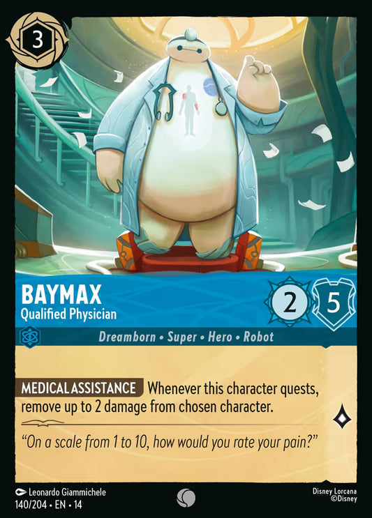 English Disney Lorcana Hyperia City card 140/204 — Baymax - Qualified Physician - Non-Foil 140/204