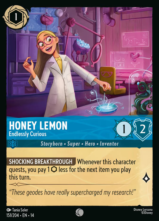 English Disney Lorcana Hyperia City card 151/204 — Honey Lemon - Endlessly Curious - Non-Foil 151/204