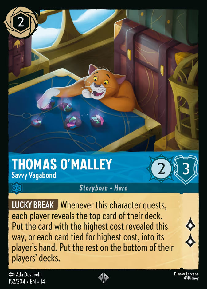 English Disney Lorcana Hyperia City card 152/204 — Thomas O'Malley - Savvy Vagabond - Non-Foil 152/204