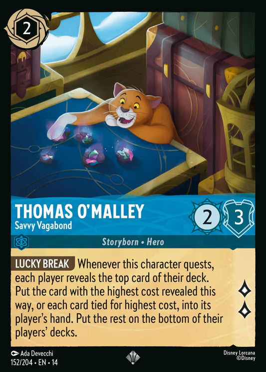 English Disney Lorcana Hyperia City card 152/204 — Thomas O'Malley - Savvy Vagabond - Non-Foil 152/204