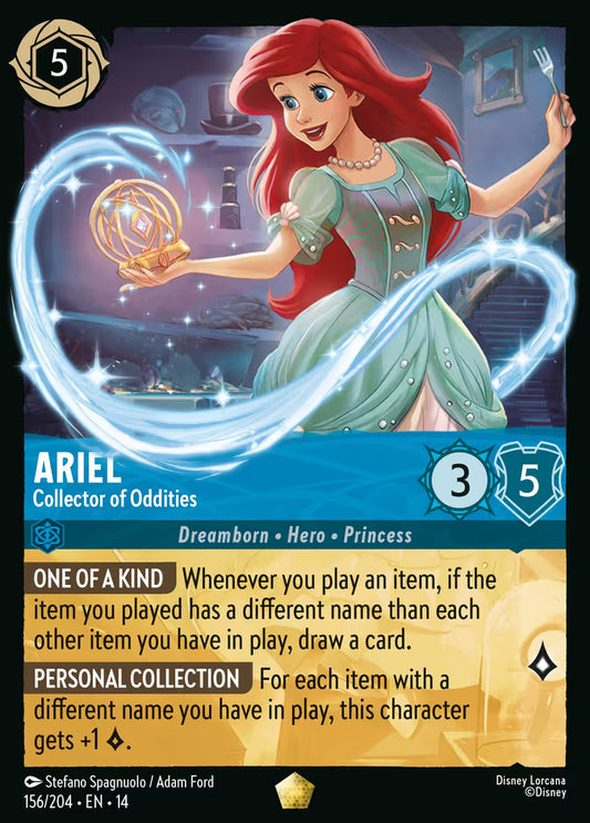 English Disney Lorcana Hyperia City card 156/204 — Ariel - Collector of Oddities - Foil 156/204