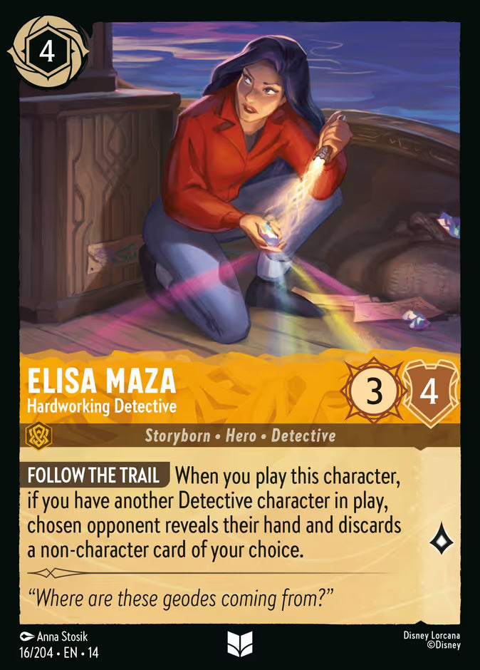 English Disney Lorcana Hyperia City card 16/204 — Elisa Maza - Hardworking Detective - Non-Foil 16/204