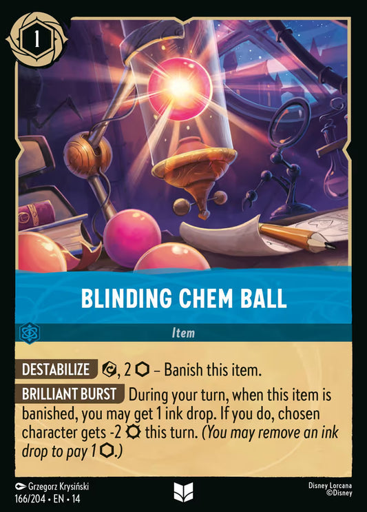 English Disney Lorcana Hyperia City card 166/204 — Blinding Chem Ball - Non-Foil 166/204