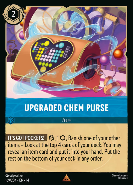 English Disney Lorcana Hyperia City card 169/204 — Upgraded Chem Purse - Foil 169/204