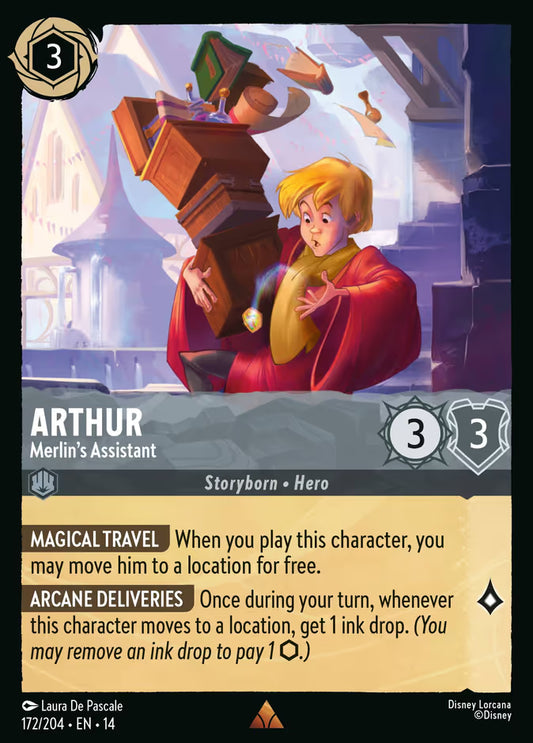 English Disney Lorcana Hyperia City card 172/204 — Arthur - Merlin's Assistant - Foil 172/204