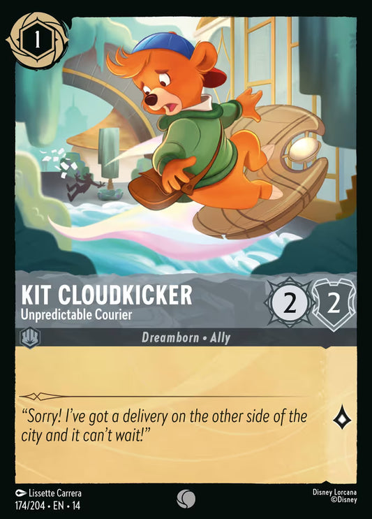 English Disney Lorcana Hyperia City card 174/204 — Kit Cloudkicker - Unpredictable Courier - Foil 174/204