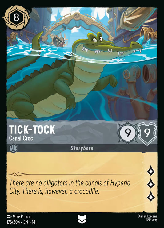 English Disney Lorcana Hyperia City card 175/204 — Tick-Tock - Canal Croc - Non-Foil 175/204