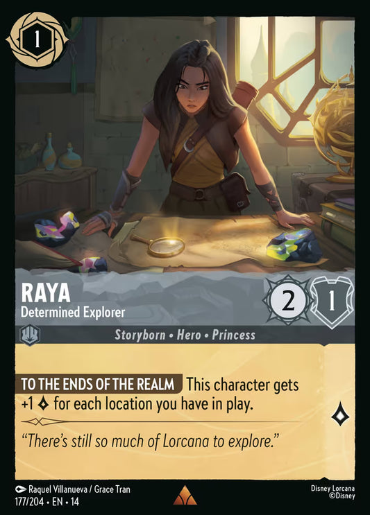 English Disney Lorcana Hyperia City card 177/204 — Raya - Determined Explorer - Foil 177/204