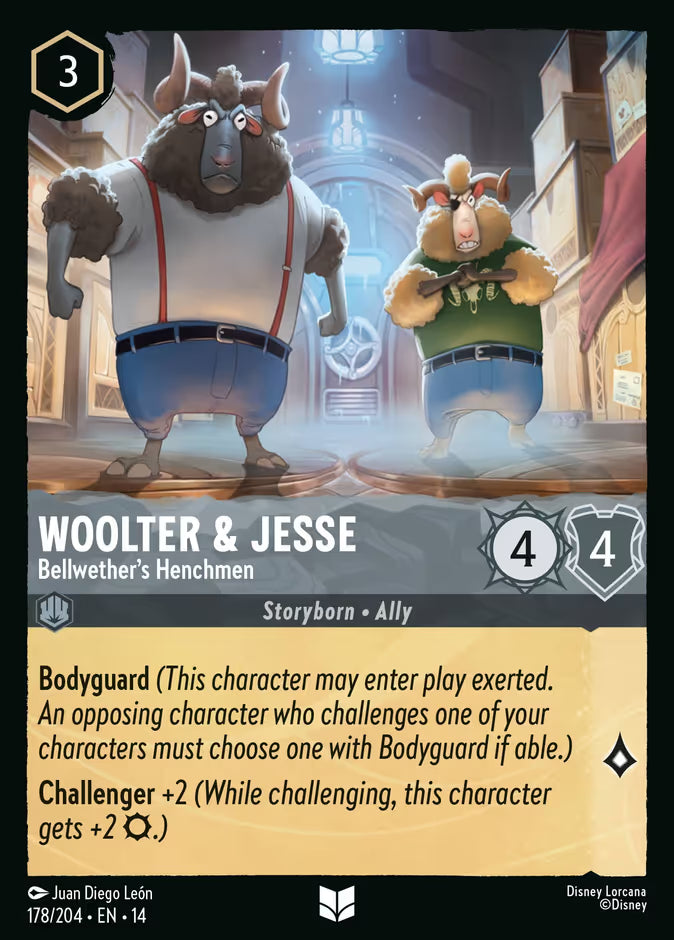 English Disney Lorcana Hyperia City card 178/204 — Woolter & Jesse - Bellwether's Henchmen - Non-Foil 178/204