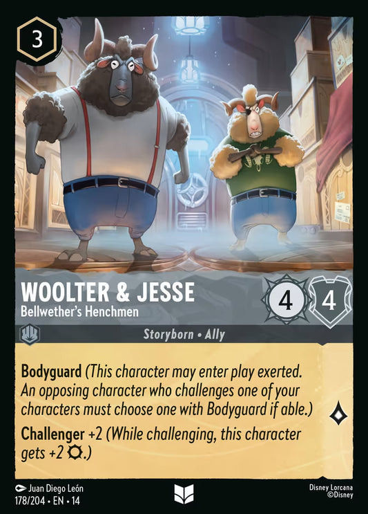 English Disney Lorcana Hyperia City card 178/204 — Woolter & Jesse - Bellwether's Henchmen - Foil 178/204