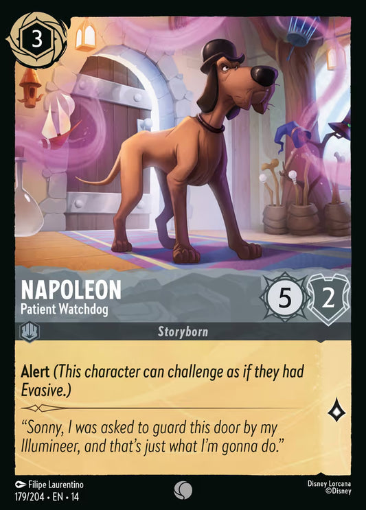 English Disney Lorcana Hyperia City card 179/204 — Napoleon - Patient Watchdog - Non-Foil 179/204