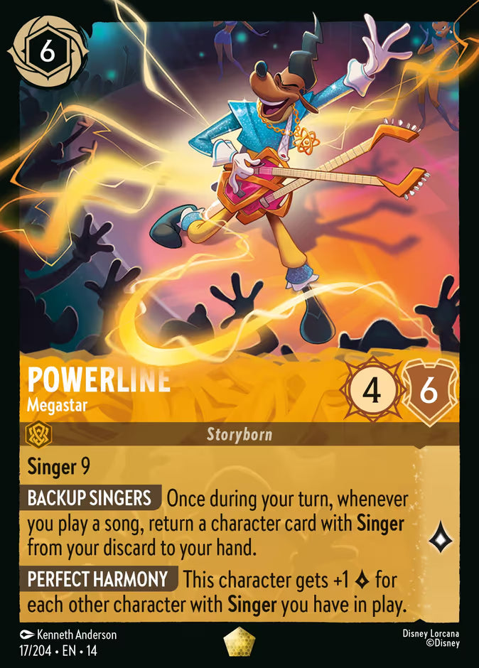 English Disney Lorcana Hyperia City card 17/204 — Powerline - Megastar - Foil 17/204