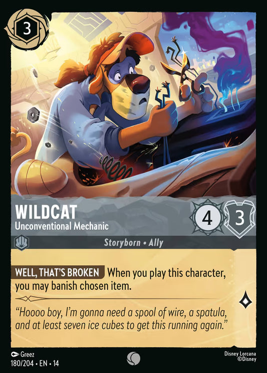 English Disney Lorcana Hyperia City card 180/204 — Wildcat - Unconventional Mechanic - Non-Foil 180/204