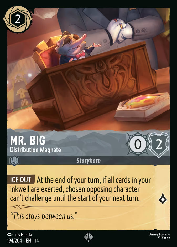 English Disney Lorcana Hyperia City card 194/204 — Mr. Big - Distribution Magnate - Foil 194/204