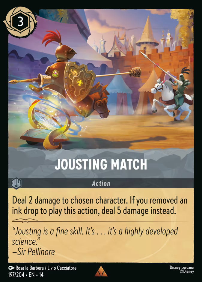 English Disney Lorcana Hyperia City card 197/204 — Jousting Match - Non-Foil 197/204