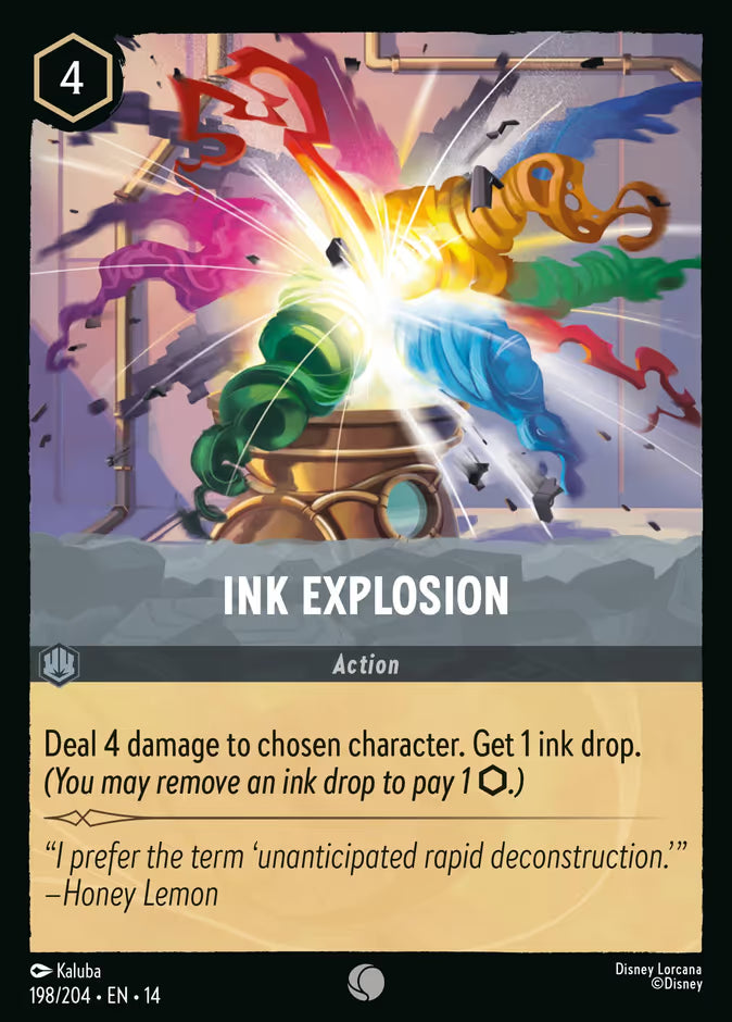 English Disney Lorcana Hyperia City card 198/204 — Ink Explosion - Foil 198/204