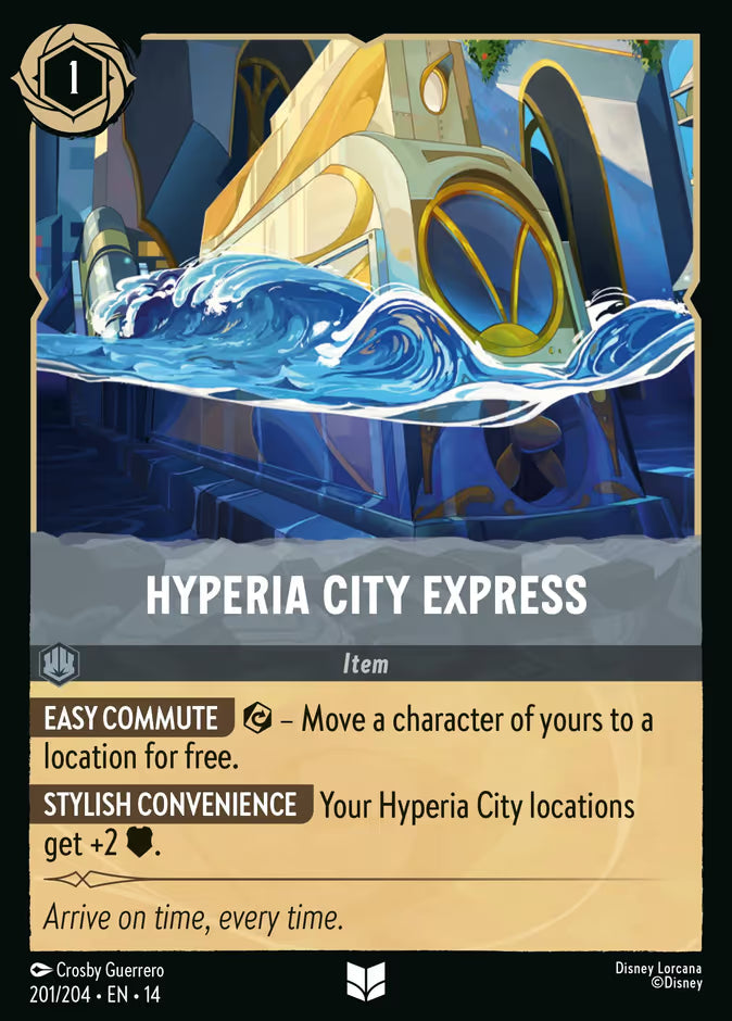 English Disney Lorcana Hyperia City card 201/204 — Hyperia City Express - Foil 201/204