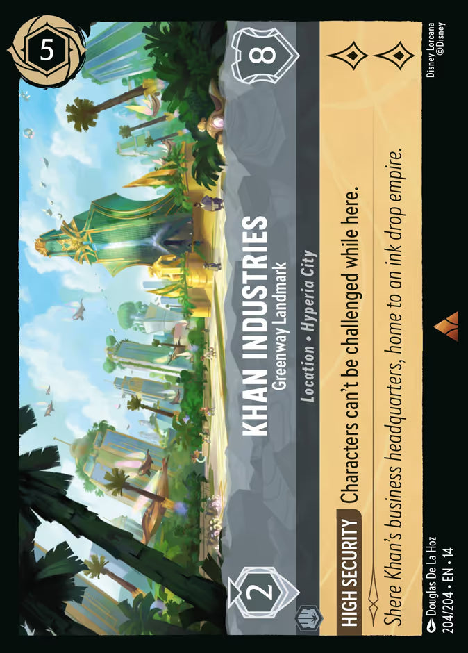 English Disney Lorcana Hyperia City card 204/204 — Khan Industries - Greenway Landmark - Non-Foil 204/204