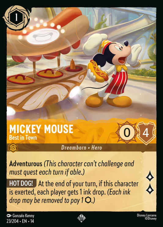 English Disney Lorcana Hyperia City card 23/204 — Mickey Mouse - Best in Town - Foil 23/204