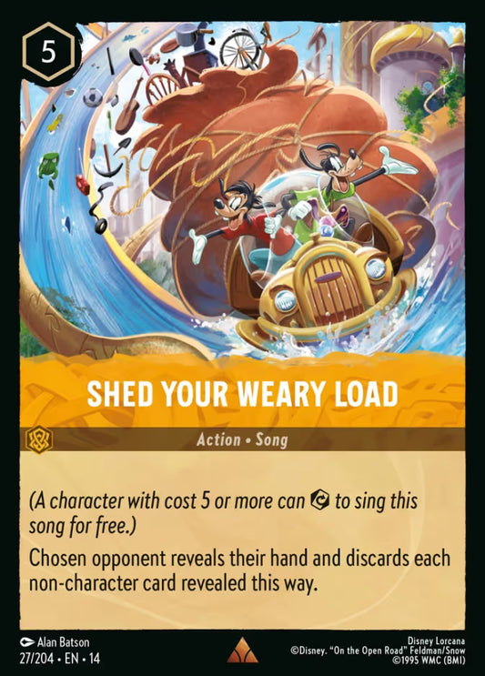 English Disney Lorcana Hyperia City card 27/204 — Shed Your Weary Load - Non-Foil 27/204