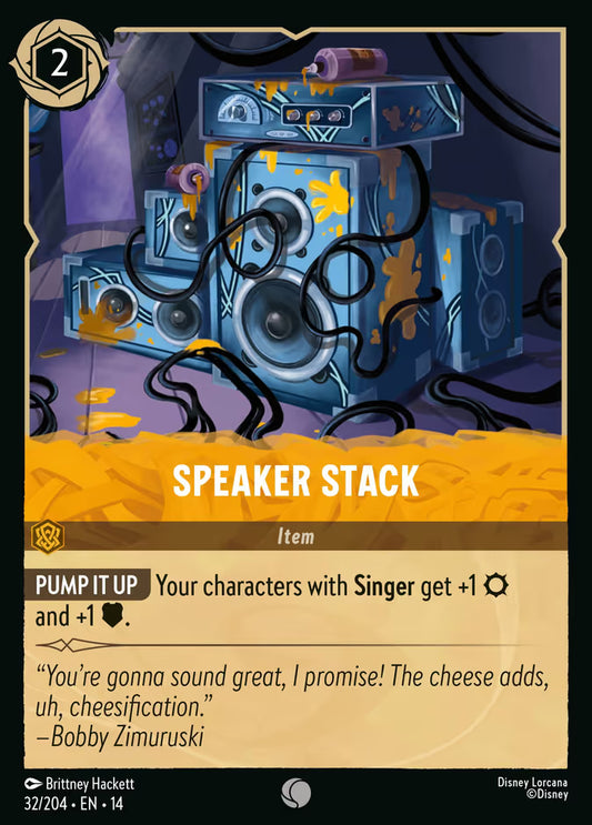 English Disney Lorcana Hyperia City card 32/204 — Speaker Stack - Foil 32/204