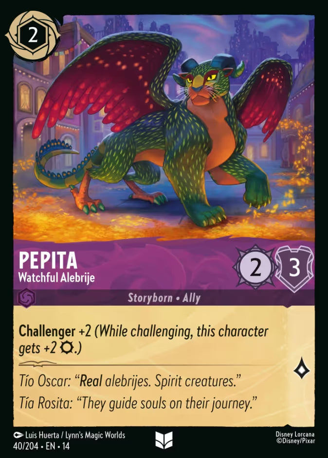 English Disney Lorcana Hyperia City card 40/204 — Pepita - Watchful Alebrije - Foil 40/204