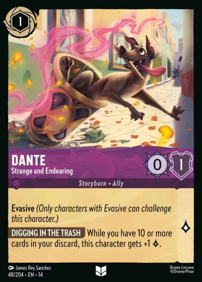 English Disney Lorcana Hyperia City card 48/204 — Dante - Strange and Endearing - Foil 48/204