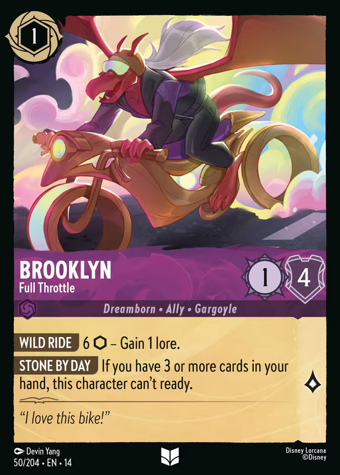 English Disney Lorcana Hyperia City card 50/204 — Brooklyn - Full Throttle - Non-Foil 50/204