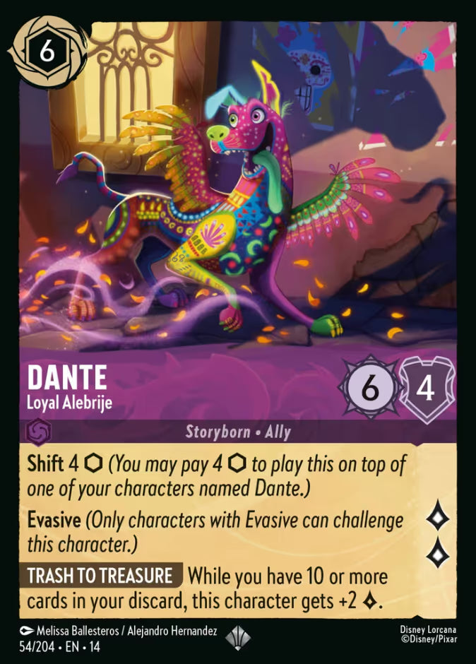 English Disney Lorcana Hyperia City card 54/204 — Dante - Loyal Alebrije - Foil 54/204