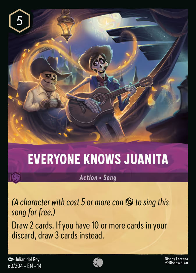 English Disney Lorcana Hyperia City card 60/204 — Everyone Knows Juanita - Non-Foil 60/204