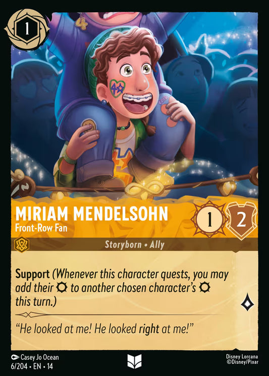 English Disney Lorcana Hyperia City card 6/204 — Miriam Mendelsohn - Front-Row Fan - Foil 6/204