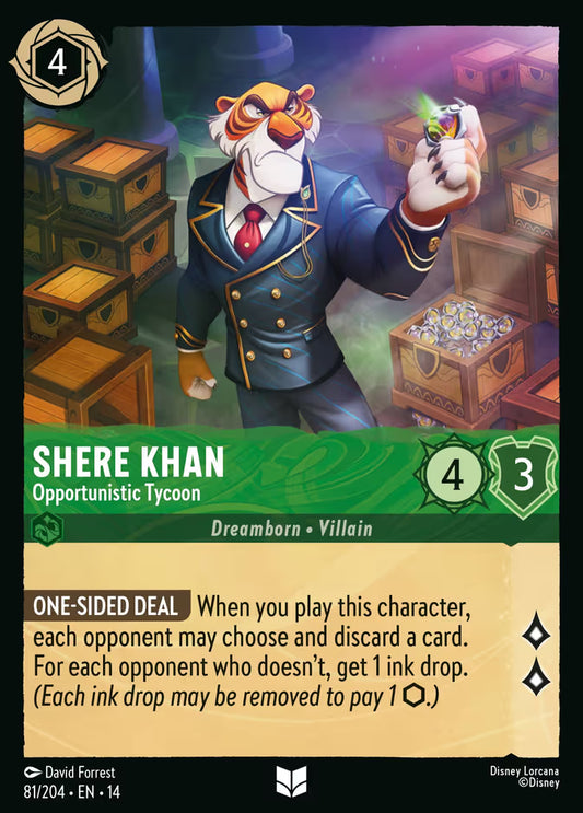 English Disney Lorcana Hyperia City card 81/204 — Shere Khan - Opportunistic Tycoon - Non-Foil 81/204