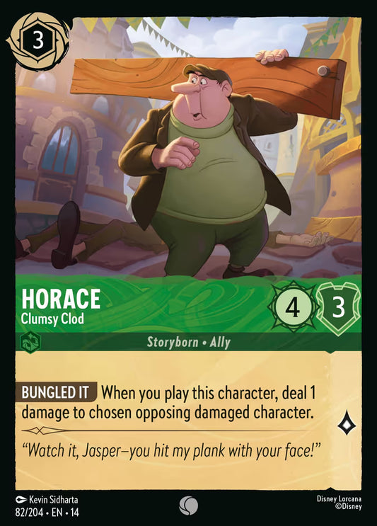 English Disney Lorcana Hyperia City card 82/204 — Horace - Clumsy Clod - Non-Foil 82/204