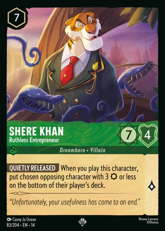 English Disney Lorcana Hyperia City card 83/204 — Shere Khan - Ruthless Entrepreneur - Non-Foil 83/204
