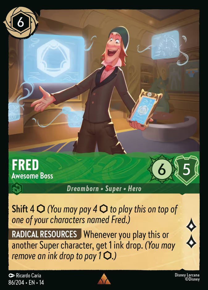English Disney Lorcana Hyperia City card 86/204 — Fred - Awesome Boss - Non-Foil 86/204