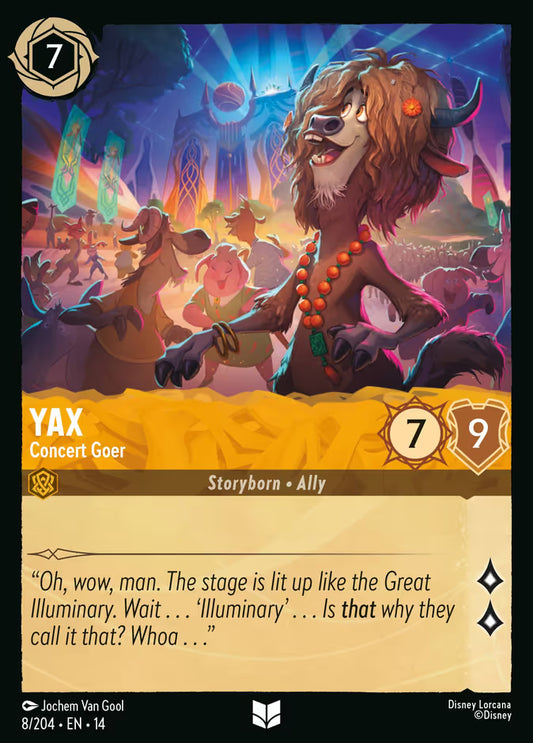 English Disney Lorcana Hyperia City card 8/204 — Yax - Concert Goer - Foil 8/204