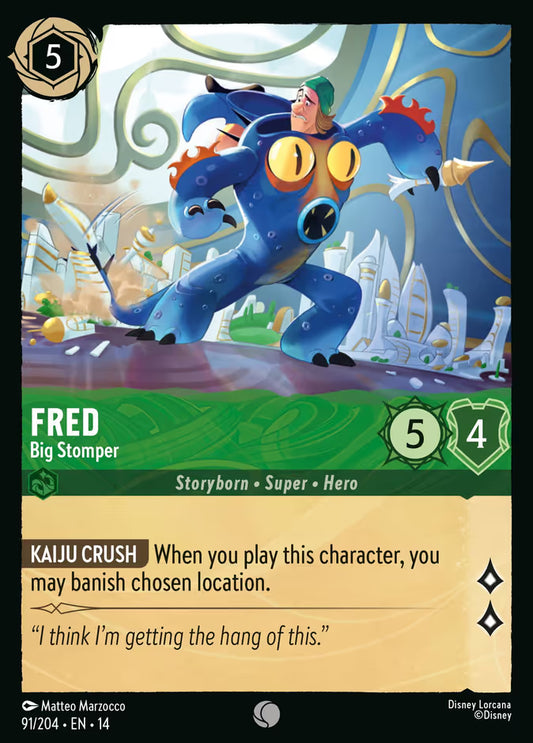English Disney Lorcana Hyperia City card 91/204 — Fred - Big Stomper - Foil 91/204