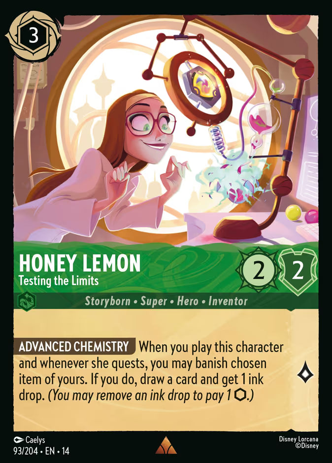 English Disney Lorcana Hyperia City card 93/204 — Honey Lemon - Testing the Limits - Foil 93/204