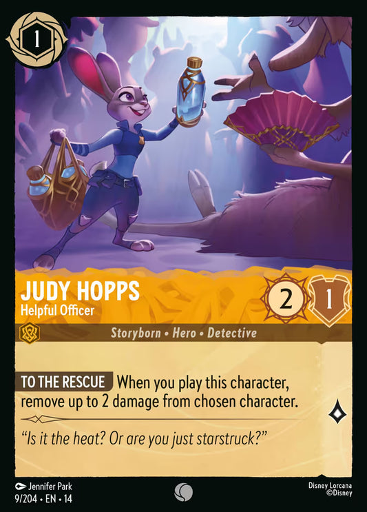 English Disney Lorcana Hyperia City card 9/204 — Judy Hopps - Helpful Officer - Foil 9/204