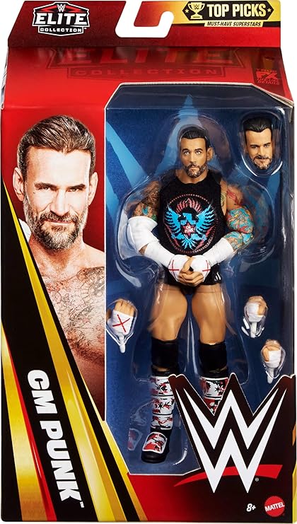 WWE Elite Collection CM Punk with Swappable Hands & Ring Gear, JHV13