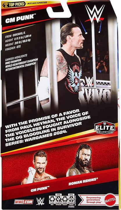 WWE Elite Collection CM Punk with Swappable Hands & Ring Gear, JHV13