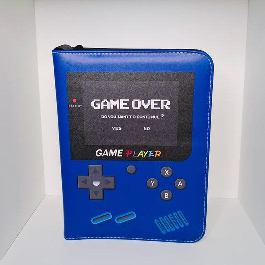 🎮 Game Boy–Inspired 4-Pocket Trading Card Binder – Holds 400 Cards (Blue) 🎮
