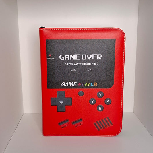 🎮 Game Boy–Inspired 4-Pocket Trading Card Binder – Holds 400 Cards (Red)  🎮